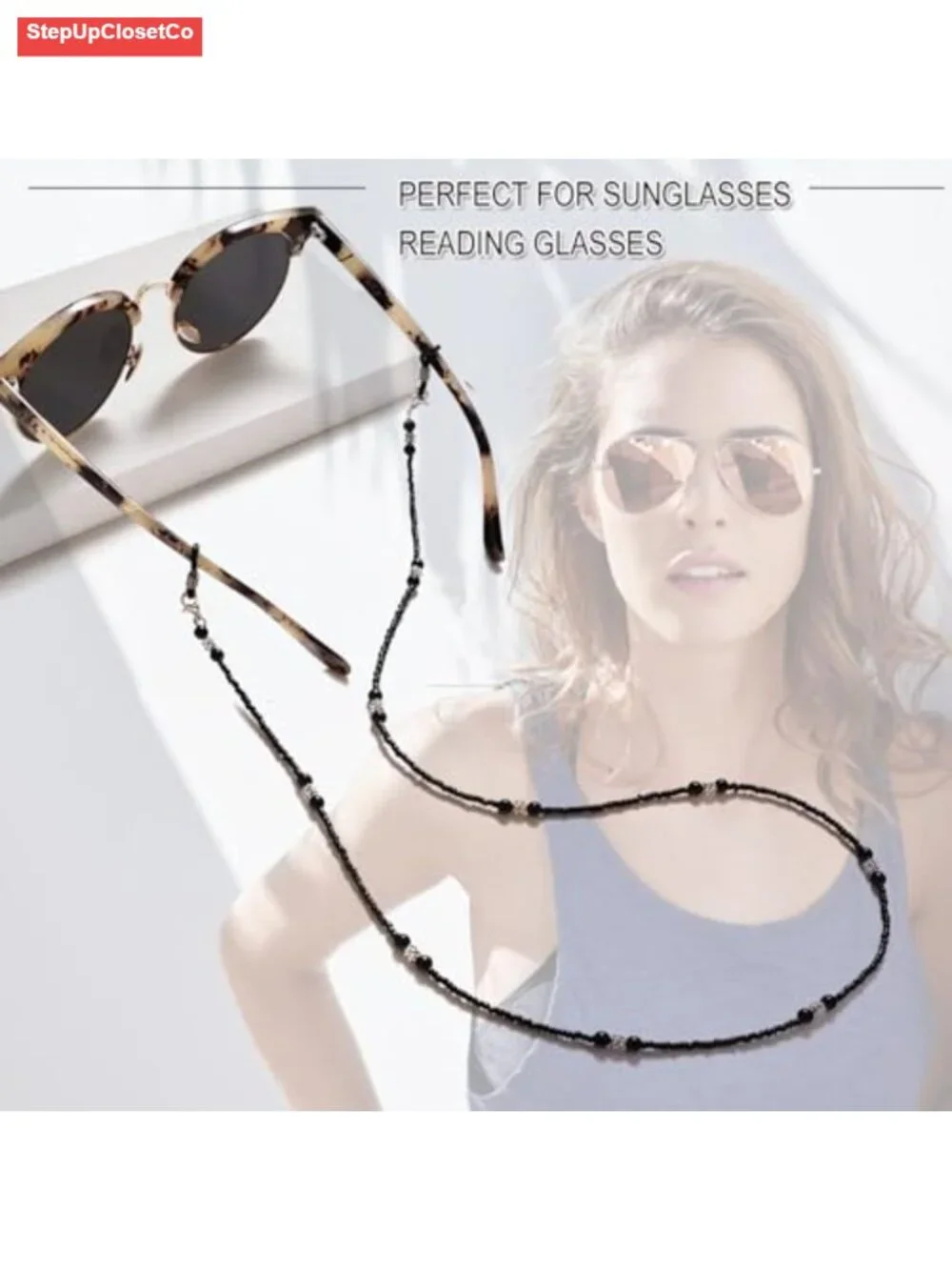 Beaded Glasses Chain Eyeglass Strap Sunglasses Necklace Holder